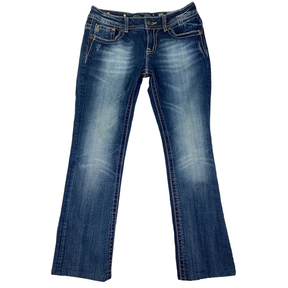 Miss Me Easy Boot Jeans Women's Bootcut Blue Hemmed‎ Size 29 (30x30 Measured)